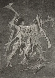 Then Began the Greatest Battle, That the Sun Had Ever Looked On, from The Song of Hiawatha by Henry Wadsworth Longfellow, pub. by George G. Harrap and Company Ltd., 1911